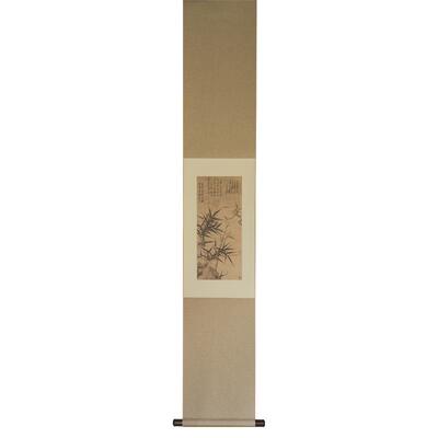 是名一鹿  墨竹写意国画中式仿古装饰画竹子挂画文艺空间卷轴