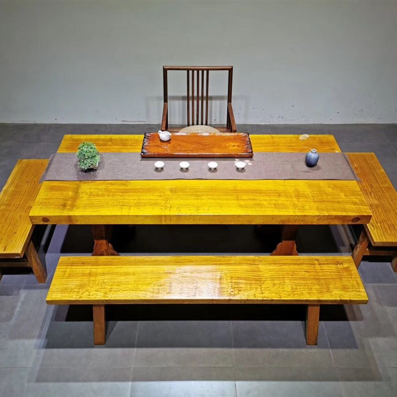 金丝楠大板原木实木整板水波老板桌会议桌办公桌茶桌大班台主管桌