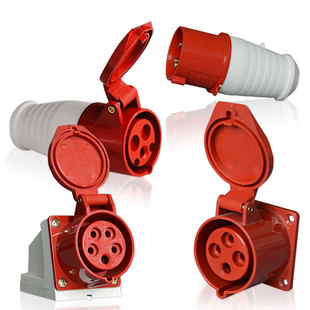 工业插头插座连接器耦合器3芯4芯5孔16A/32A防水航空插头对接