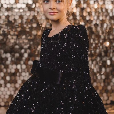 女童礼服轻奢小众高端钢琴演奏礼服洋气儿童主持人长袖生日公主裙