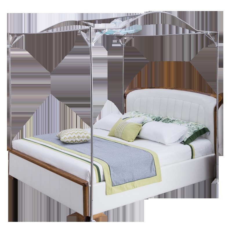 蚊帐支架四柱拱形加高可挂风扇杆1.2/1.5/1.8不锈钢25mm加厚订做