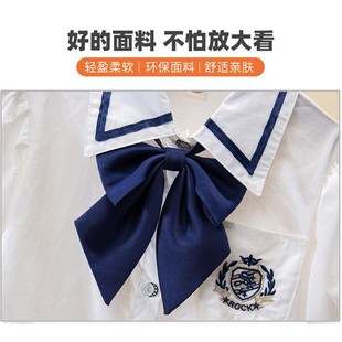 海军领衬衣短裙两件套校服裙 2025新款 女童纯棉学院夏季 半身裙套装