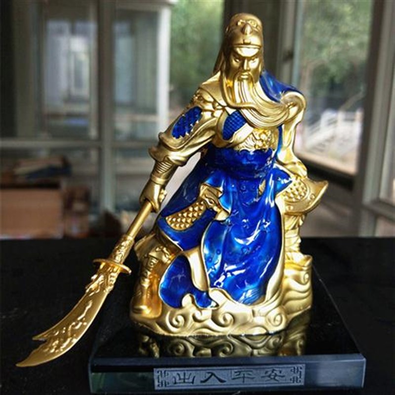 GJU8关公佛像关羽关二爷关云长关帝人像书桌面车载车饰合金摆件