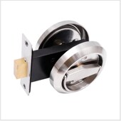 304隐形门锁拉环锁圆环黑色金色单面锁圆形门锁双面隐形门锁