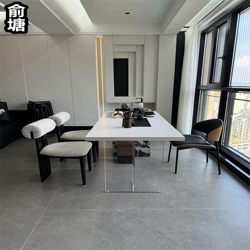 俞塘新中式阳台茶桌椅组合轻奢岩板亚克力烧水壶嵌入式一体泡茶台,住宅家具,家用茶台/茶桌,淘宝优惠券,粉丝福利购,淘宝优惠卷