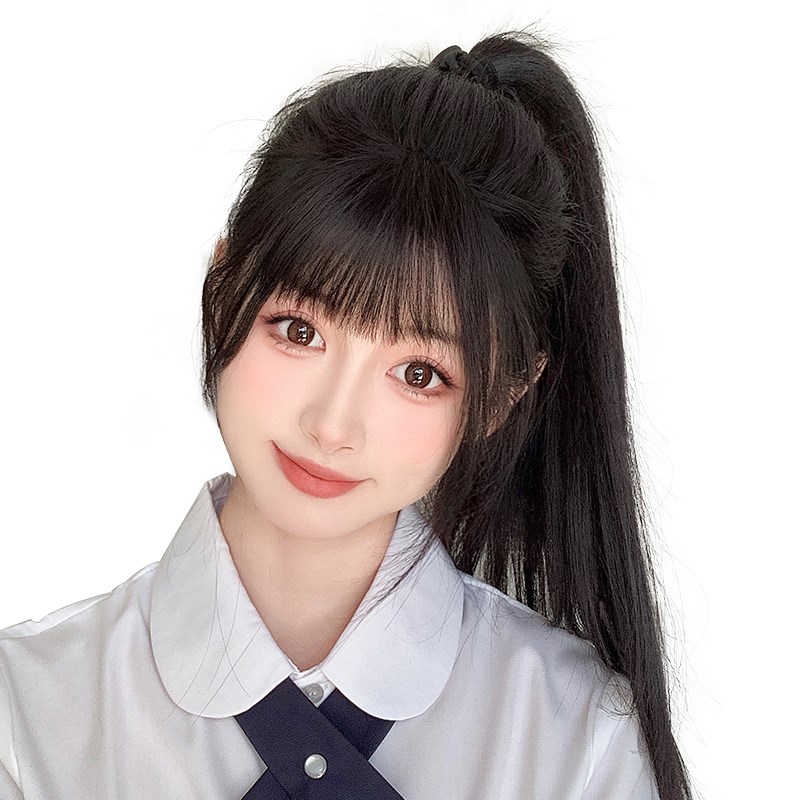 齐刘海假发片女自然前额全真发空气漫画假刘海隐形无痕发夹假头帘