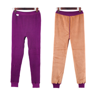 修身 超柔绒加厚护膝薄棉裤 高腰 热能裤 秋冬男女高弹三层加绒保暖裤