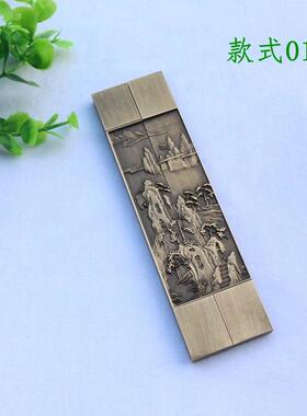 纯铜实心镇尺黄铜镇纸 压纸镇尺金属浮雕图 铜小号镇尺 多款选择