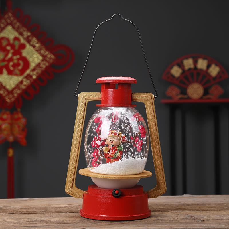 贺年飘雪音乐油灯 新春贺岁气氛布景道具 酒店商场餐厅除夕装饰品