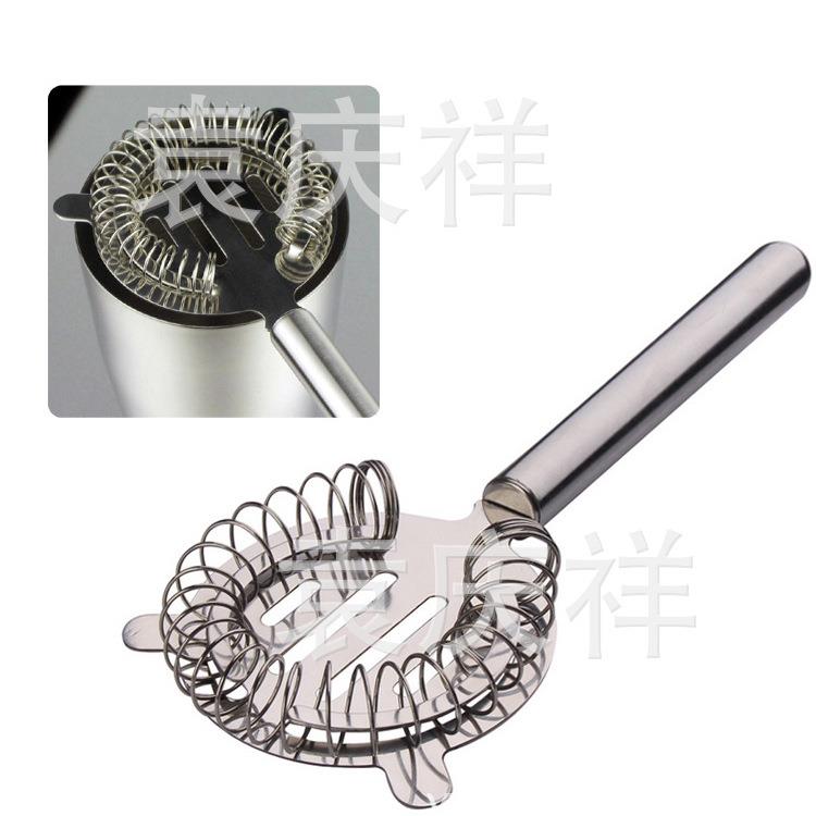 不锈钢长柄滤冰器 酒吧吧台调酒冰块过滤器 奶茶冰粒漏网