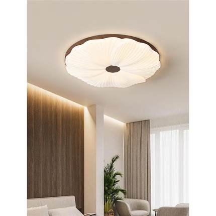 复古客厅吸顶灯2024新款中古卧室奶油风中式原木风大厅餐厅主灯具