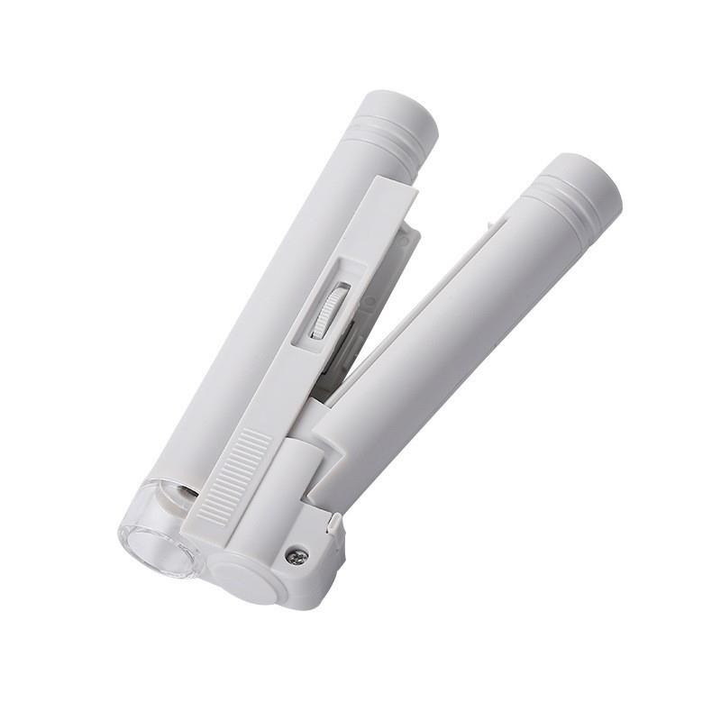 晶辉工厂150倍双管迷你袖珍便携式显微放大镜带LED灯10085-2