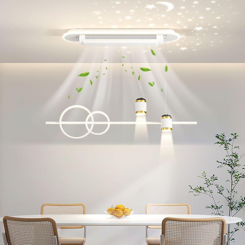 简约无叶风扇灯全光谱餐吊灯北欧现代创意艺术氛围餐桌吧台餐厅灯