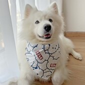 宠物口水巾狗狗围巾饰品可爱三角巾小中大型犬金毛阿拉萨摩围脖嘴