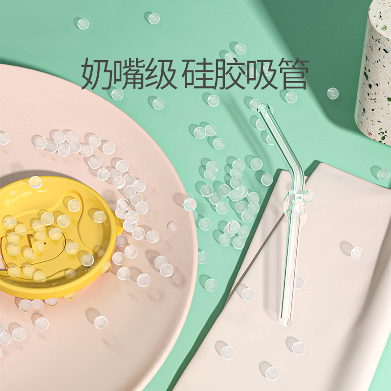 小什季儿童水杯吸管杯不锈钢家用防摔鸭嘴恐龙牛奶杯宝宝直饮杯子