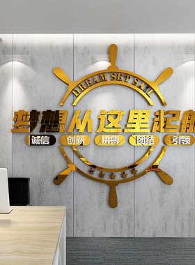 公司企业文化背景墙装饰墙纸3d立体墙贴画自粘激励志办公会议室
