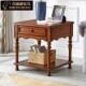 美式 边桌带抽复古边柜大小户型 全实木沙发边几客厅家具简约欧式