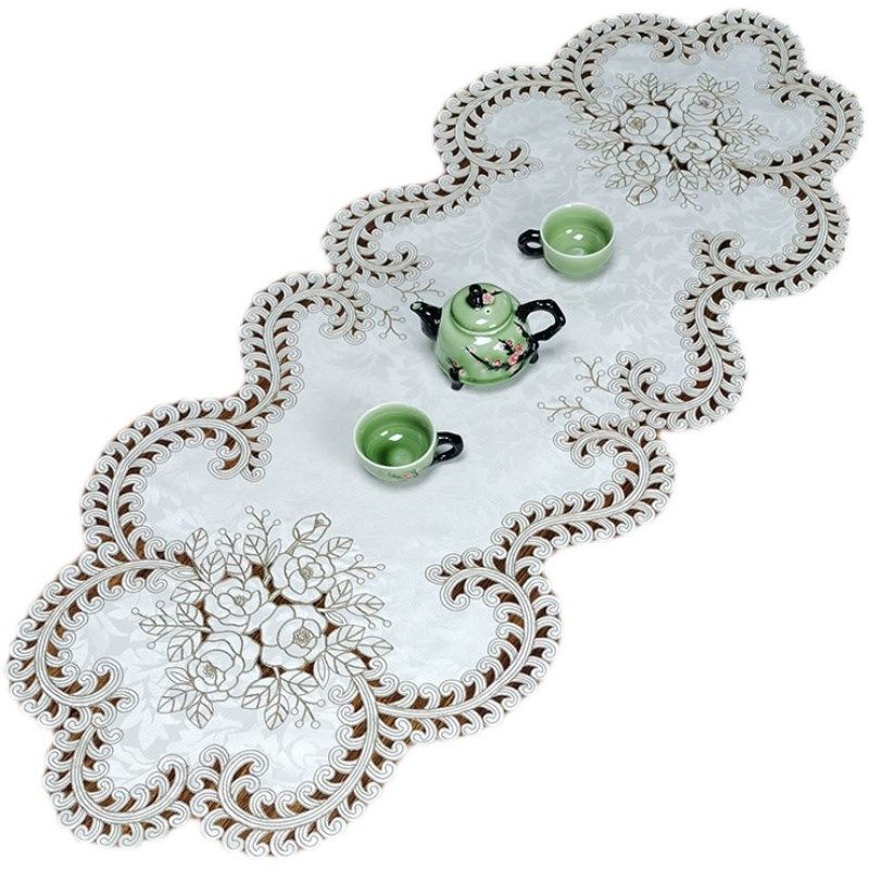 国潮中式欧式实木餐桌布艺绣花桌布茶几巾桌旗桌垫镂空盖巾餐垫,居家布艺,桌布,淘宝优惠券,粉丝福利购,淘宝优惠卷