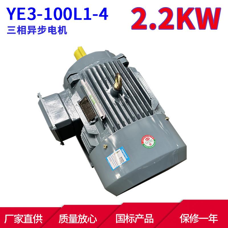 厂家直销KW-100L1-44三相YE3马达机械设备极电机异步电动2.2YE3机