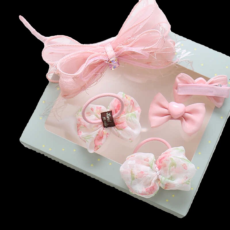 儿童发饰礼盒六一儿童节礼物女童发箍蝴蝶结头绳发夹套装女孩头饰