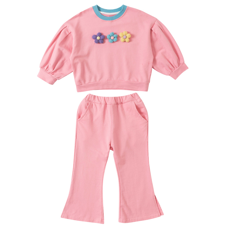 女童春装2023新款卫衣套装裤子春秋款小童网红女宝宝儿童洋气时髦