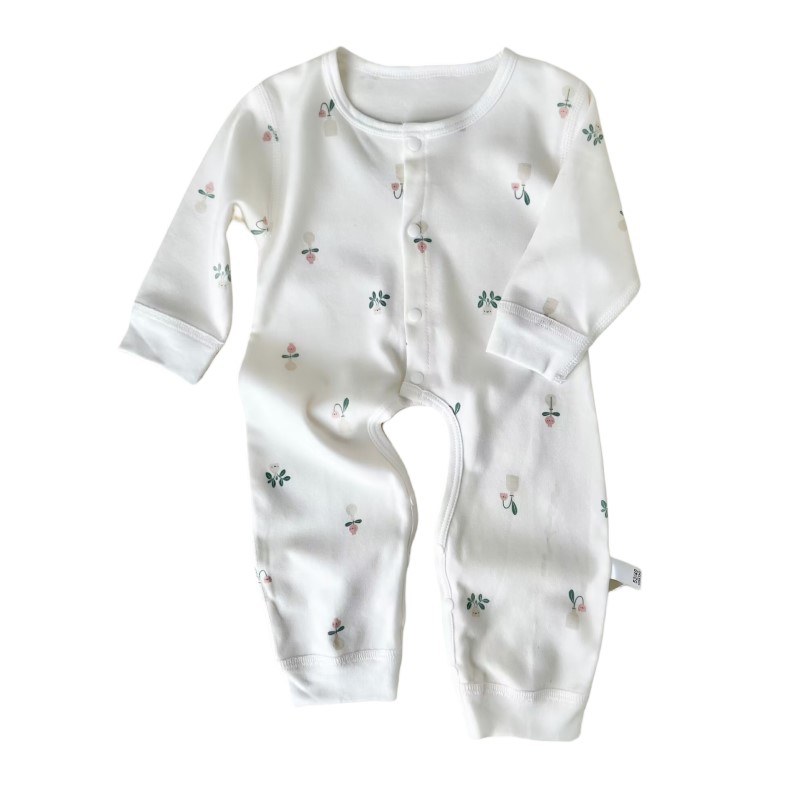 新生儿纯棉婴儿衣服无骨四季款长袖开档连体衣春秋婴幼儿宝宝爬服