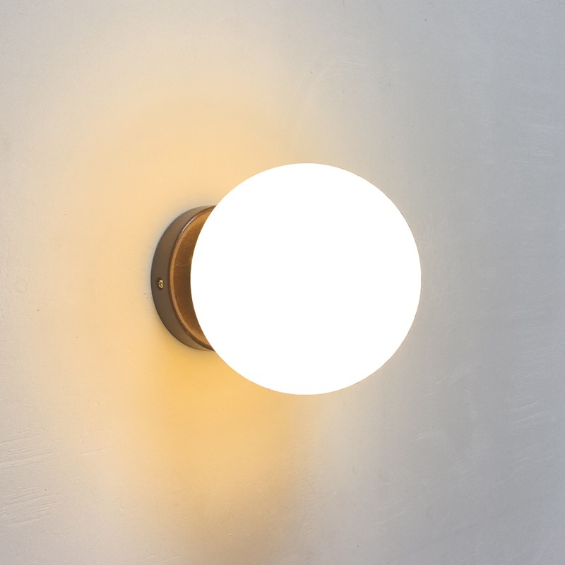 壁灯卧室新款北欧原实木艺简约胡桃色日式床头灯过道装饰圆球灯