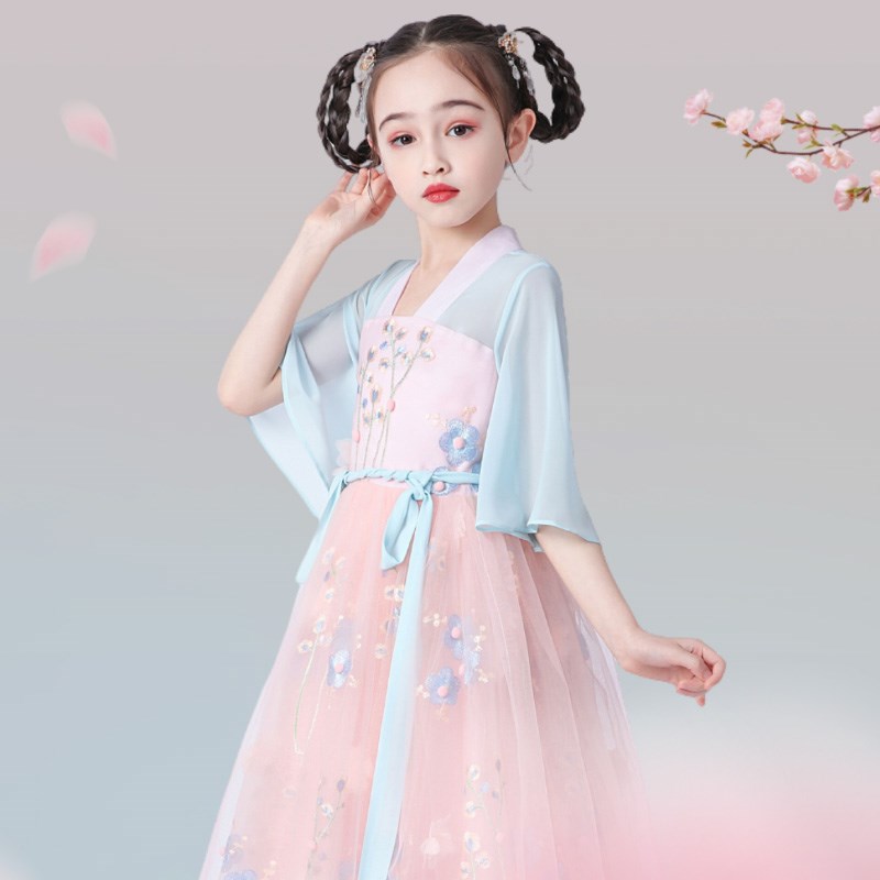 女童连衣裙汉服儿童裙子夏装2024新款纱裙女孩新中式国风裙公主裙