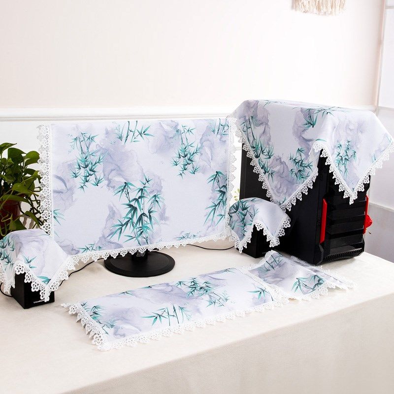 显示器盖布台式液晶电脑罩防尘罩主机箱盖巾田园布艺键盘防尘盖布