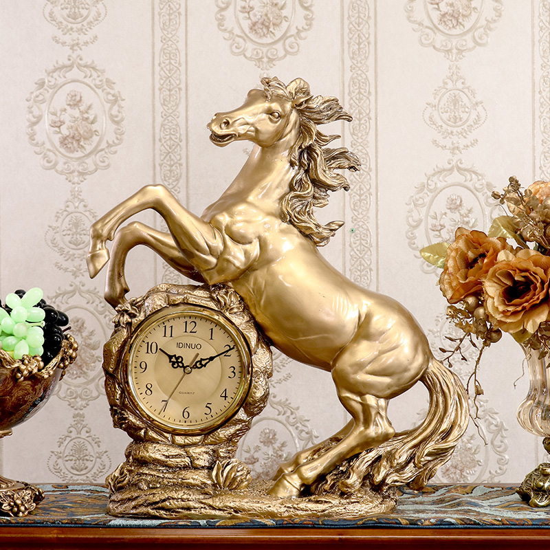 座钟台式钟表摆件时钟客厅家用摆钟时尚台钟酒柜轻奢艺术欧式马钟