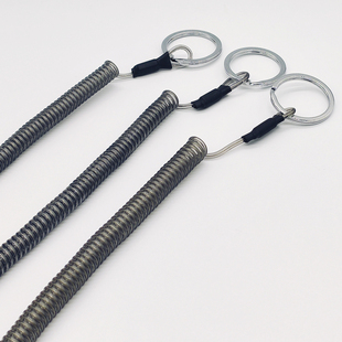 带钢丝弹簧绳防盗防丢锁匙扣创意挂件链钥匙扣腰挂伸缩钥匙绳链子