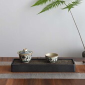 石雕石头茶盘储水古典茶具乌金石小号石槽中国风极简龙纹冷酷高端