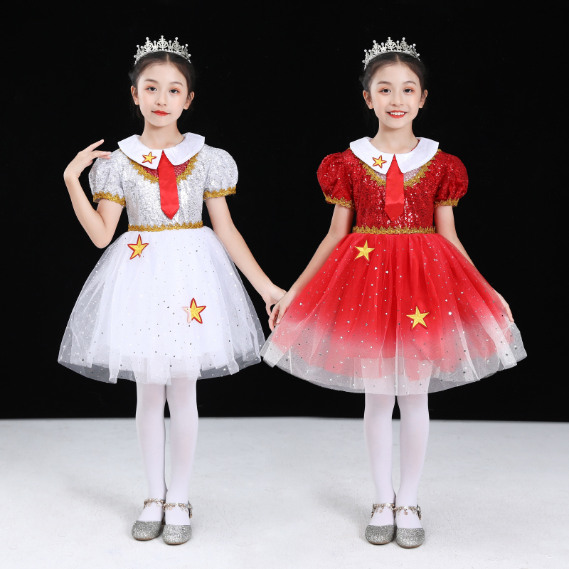 六一儿童演出服中小学生大合唱团诗朗诵表演服男女童蓬蓬裙合唱服