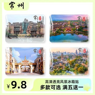 江苏常州旅游风景冰箱贴磁性纪念品南山竹海恐龙园东方盐湖城定制