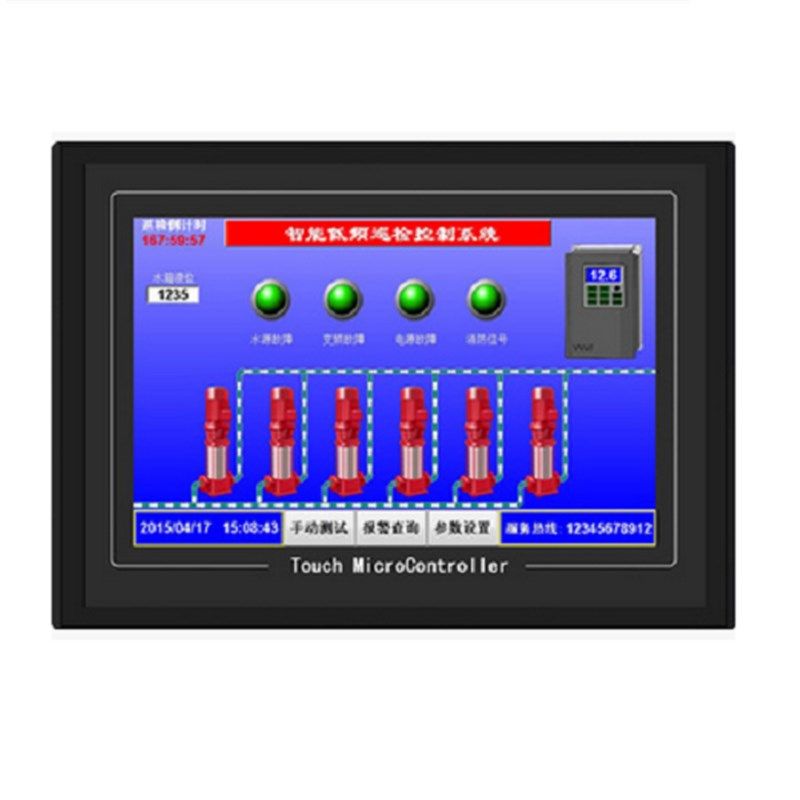 触摸屏变频消防巡检控制器消防泵喷淋柜485打印机接口手机APP