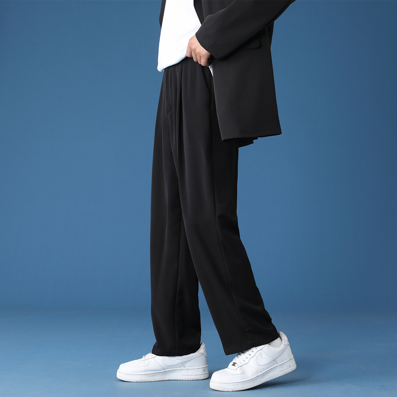 小西裤男九分宽松垂感港风学生直筒阔腿春夏西装休闲长裤子dk制服