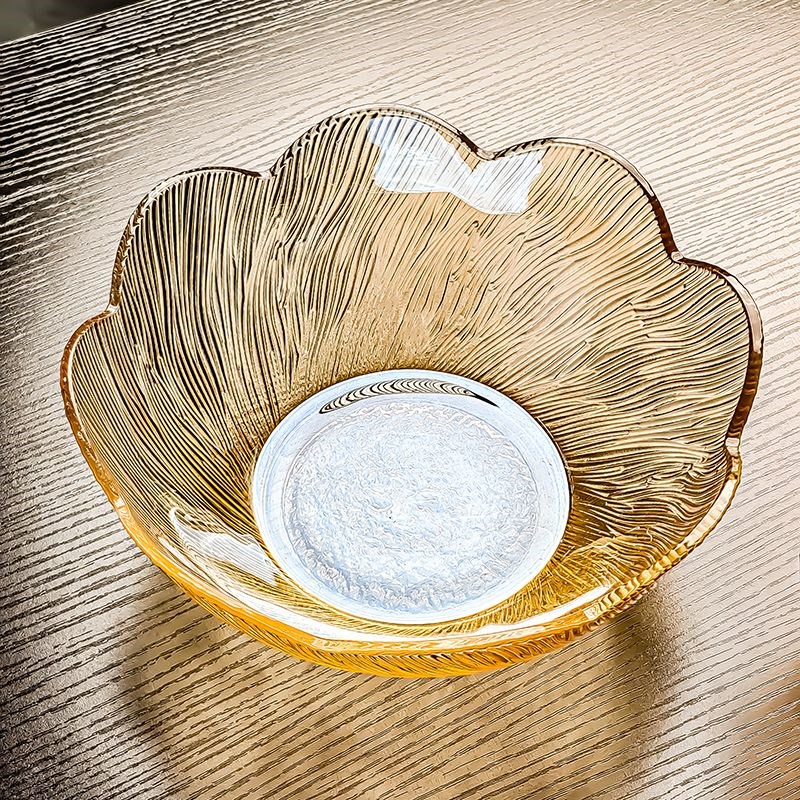 晋宝源钠钙玻璃碗水果盘客厅上档次家用果盘果盘大容量大号轻奢碗