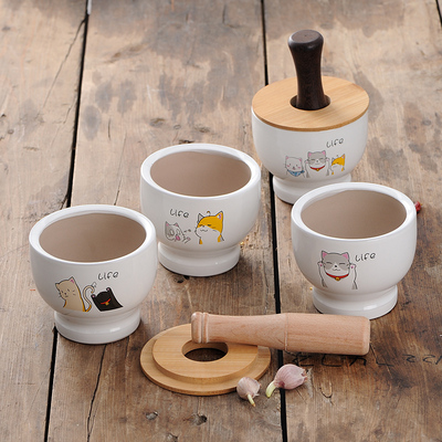 老式家用捣蒜臼子石臼擂辣椒擂钵捣蒜器捣药罐蒜泥窝锤子打糍粑