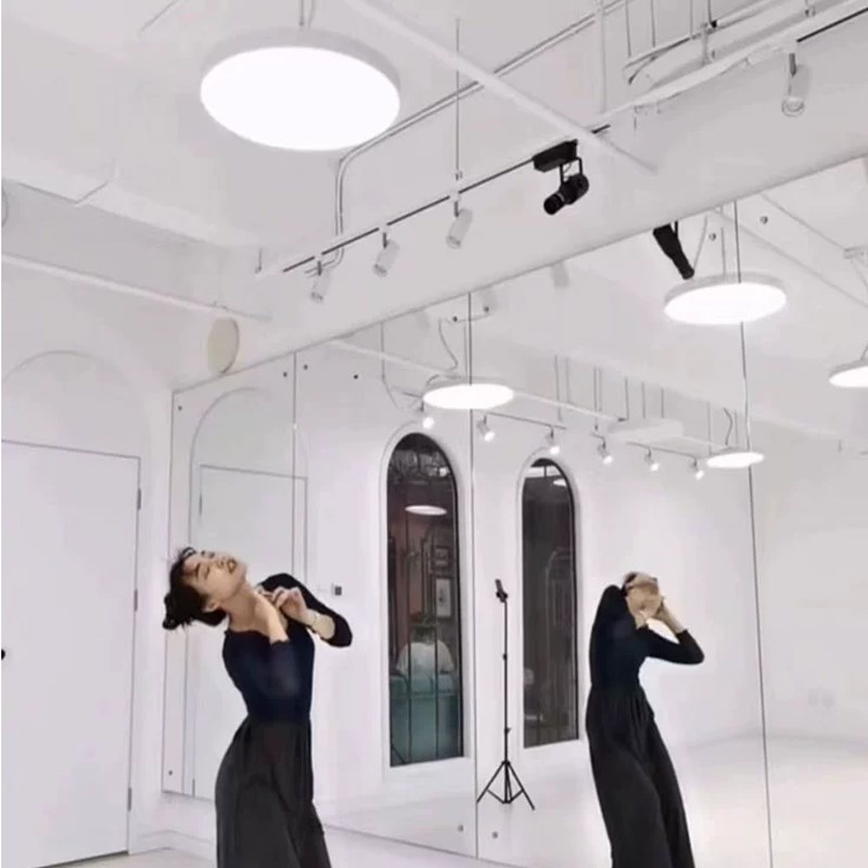 全光谱护眼吸顶灯圆形环日光灯5000k儿童房瑜伽馆舞蹈房白色吊灯