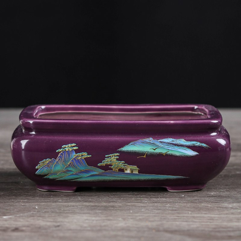 【直播浮力888】14*10*5cm到手三个花盆绿植长方造景盆景马槽