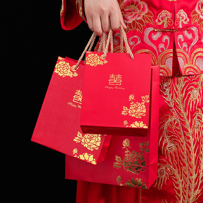 手提袋喜糖袋结婚庆喜糖盒子喜糖礼盒装伴手礼品袋大号纸袋包装盒
