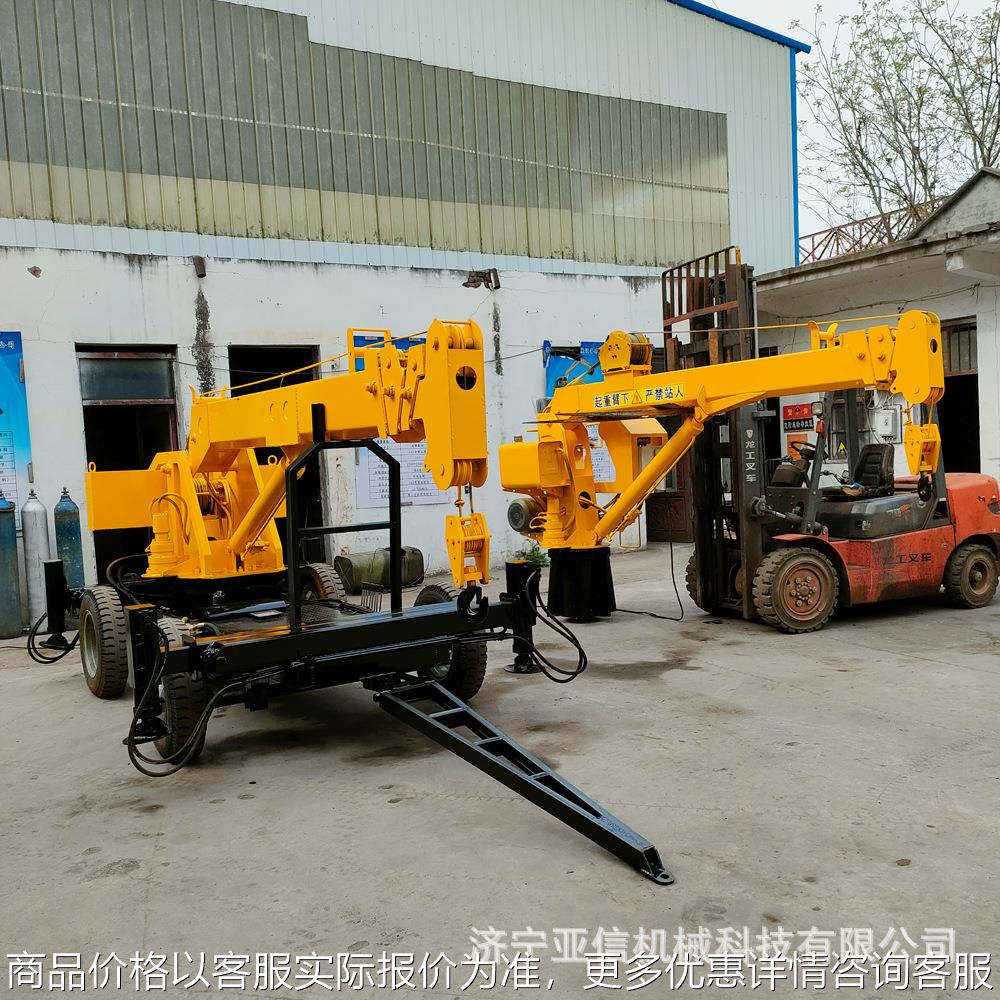 工厂承接牵引式拖车吊 吨5吨移动式液压起重机 平板随车吊车