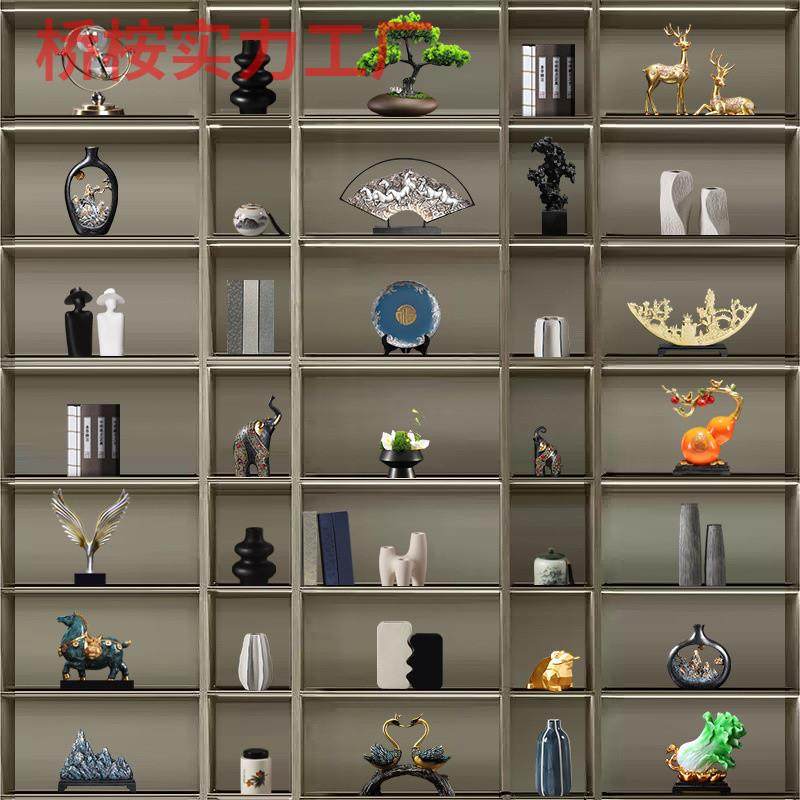 老板办公室摆件新中式茶室摆件高端大气上档次办公桌展示柜装饰品