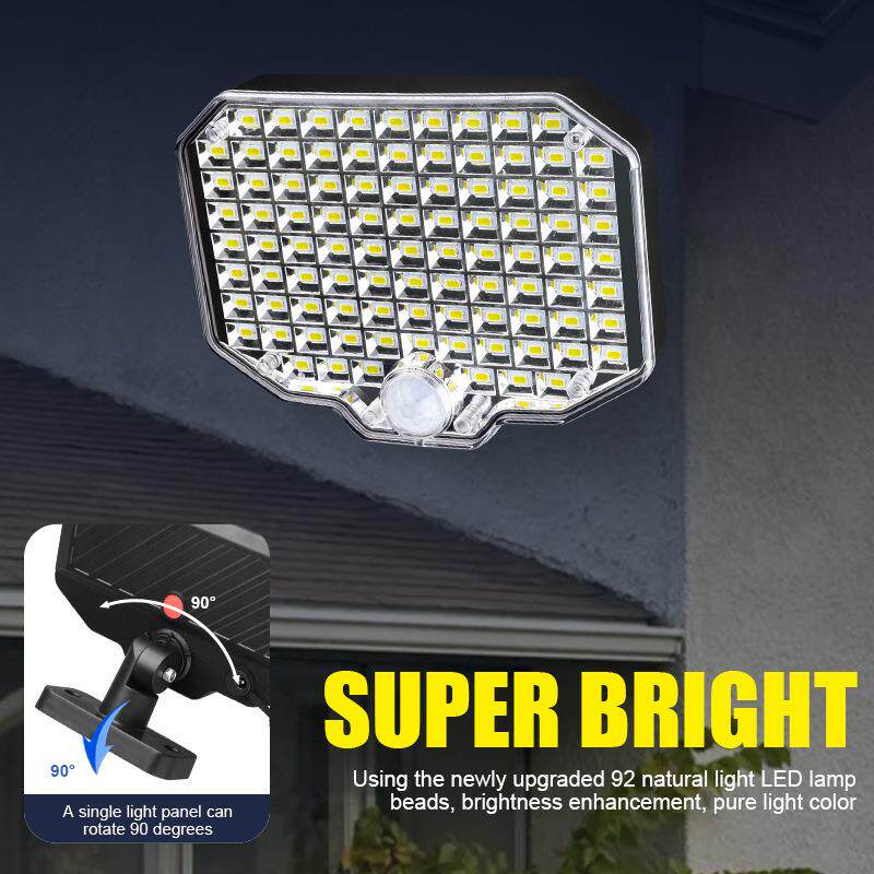 新款184LED太阳能分体壁灯户外人体感应灯家用庭院灯车库灯路灯