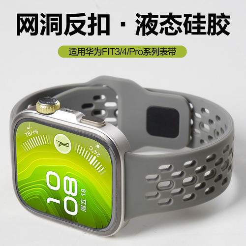 适用华为反扣硅胶洞洞表带