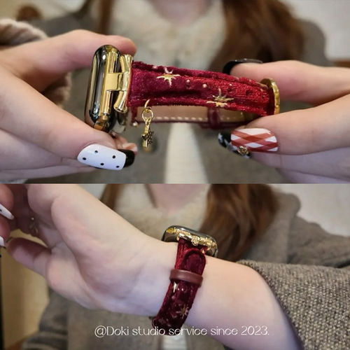 小米9pro轻奢丝绒土星扣女表带