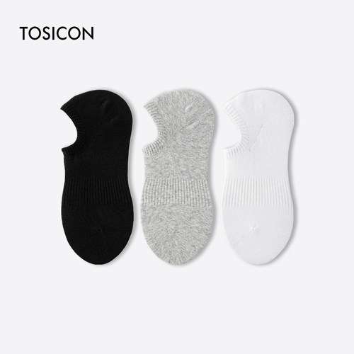 TOSICON拓思肯袜子男船袜夏季棉防臭吸汗透气运动低帮隐形袜733