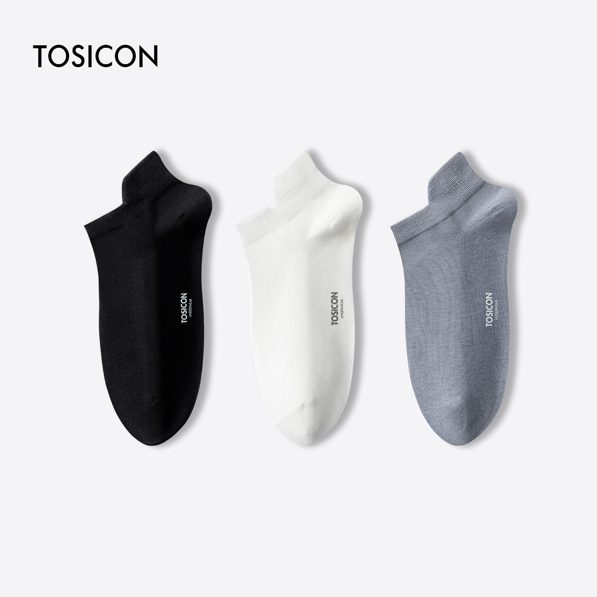 【5双】TOSICON男短袜夏季纯色