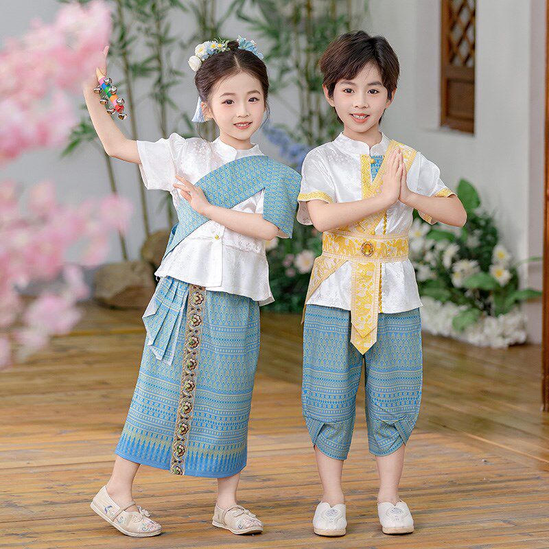 三月三民族服装儿童傣族服女童云南西双版纳男童泼水节六一演出服