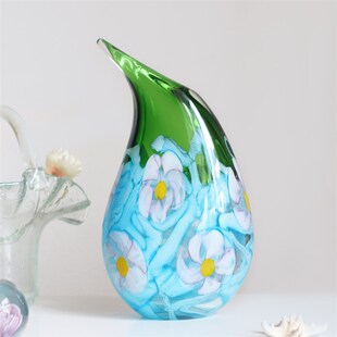 花艺摆件淄博琉璃花瓶玻璃艺术摆件高级感小众新中式高档新房乔迁